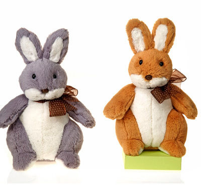 9.5"" 2 Asst. Bunnies - Brown, Grey Case Pack 24