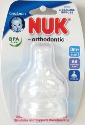 Nuk Silicone Baby Bottle Nipple Med Flw Size 1 Case Pack 27