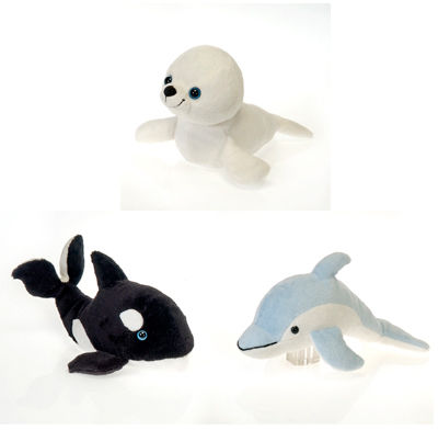 8.5"" 3Asst. Sea Life Animals, Dolphin, Case Pack 24