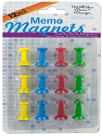 12-Pack 3/4"" Push Pin Magnets Case Pack 24