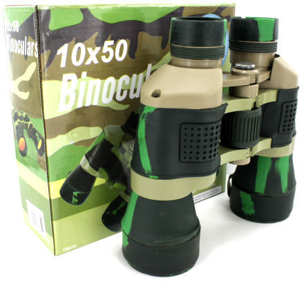 10x50 Camouflage Binoculars with Compass and Pouch