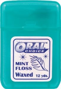 Waxed Flat Mint Ribbon Dental Floss, 144 pcs