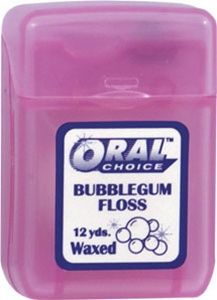 Waxed Flat Bubblegum Ribbon Dental Floss, 12 pcs