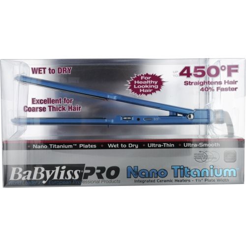 BABYLISS PRO by BaBylissPRO NANO TITANIUM (WET TO DRY) 1 1/2"" FLAT IRON