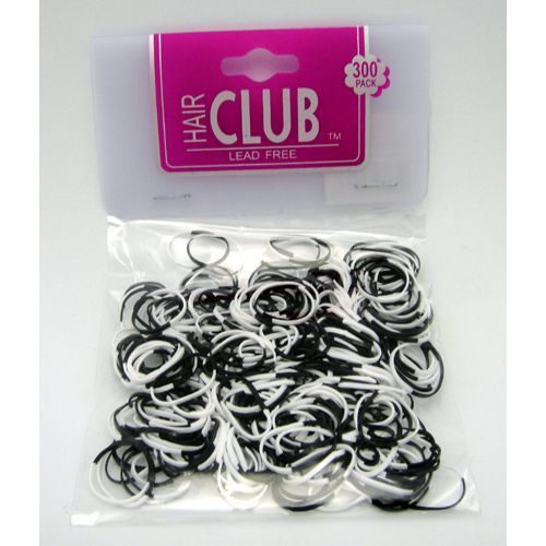 300Pc Wht/Blk Elastic Bands Case Pack 48