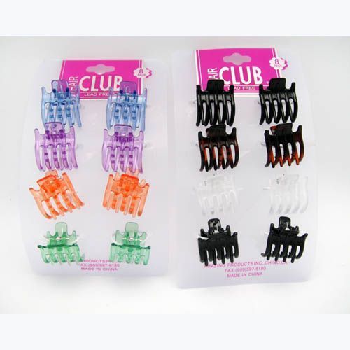 8Pc Small Claw Hair Clips Case Pack 48