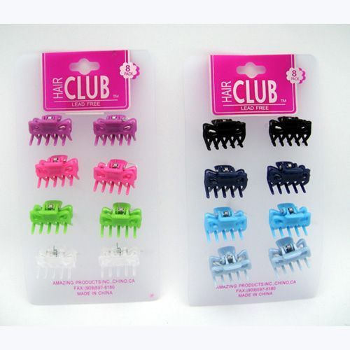 8 Pc Mini Claw Hair Clips Case Pack 48