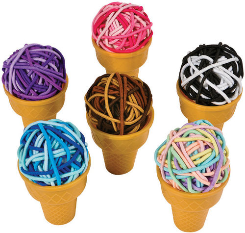 36 Piece Hair Ring Ice Cream Cone Case Pack 12