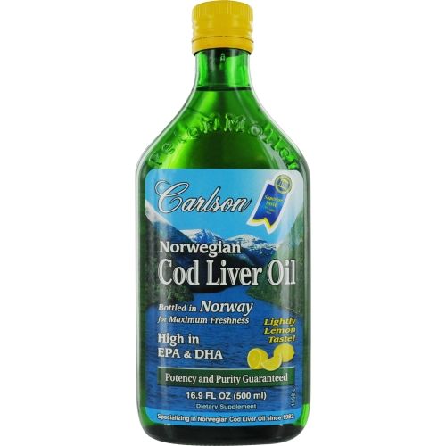 Carlson by  Norwegian Cod Liver Oil Lightly Lemon Taste High in EPA & DHA --16.9 oz