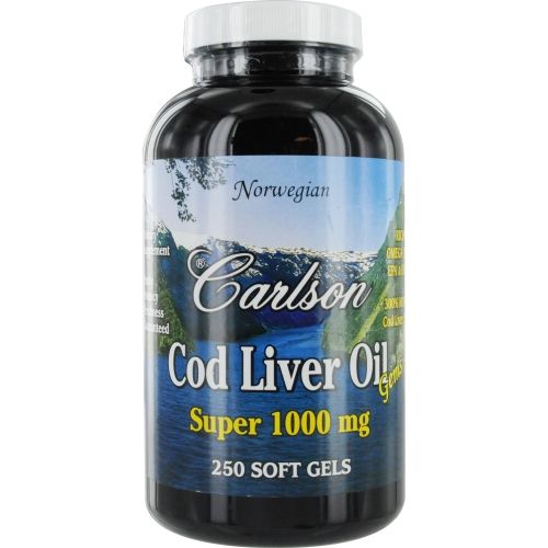 Carlson by  Norwegian Cod Liver Oil Gems Super 1000mg --250 Soft Gels