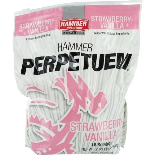 Hammer Nutrition by  Perpetuem- Strawberry-Vanilla Flavor- Endurance Fuel for Long Distances- 16 servings