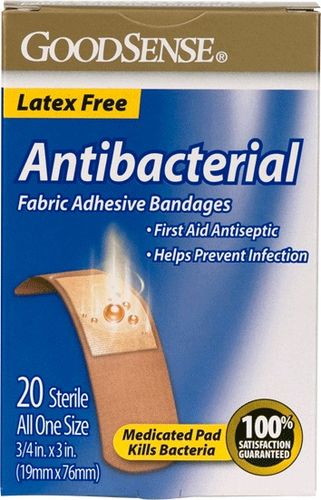 Good Sense Anti-Bacterial Fabric Adhesive 3/4"" X 3"" Bandages Case Pack 24