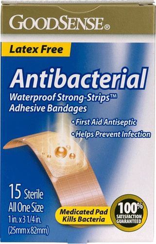 Good Sense Anti-Bacterial Waterproof Strong Strips Bandages Case Pack 24