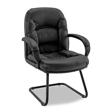 Nico Series Guest Chair, Black Leather