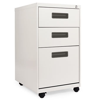 Three-Drawer Metal Pedestal File, 16w x 19-1/2d x 28-1/2h, Light Gray