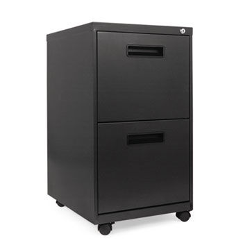 Two-Drawer Metal Pedestal File, 16w x 19-1/2d x 28-1/2h, Charcoal