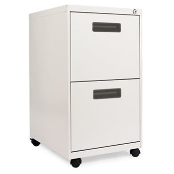 Two-Drawer Metal Pedestal File, 16w x 19-1/2d x 28-1/2h, Light Gray