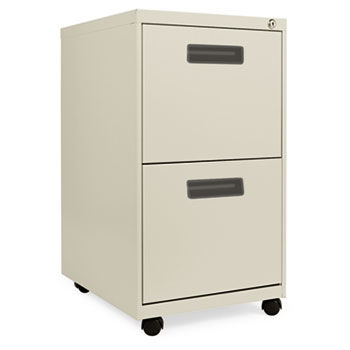 Two-Drawer Metal Pedestal File, 16w x 19-1/2d x 28-1/2h, Putty