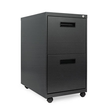 Two-Drawer Metal Pedestal File, 16w x 23-1/4d x 28-1/2h, Charcoal