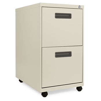 Two-Drawer Metal Pedestal File, 16w x 23-1/4d x 28-1/2h, Putty