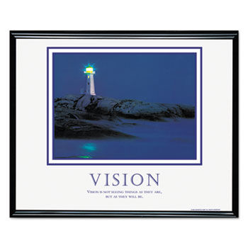 Vision Lighthouse"" Framed Motivational Print, 30 x 24