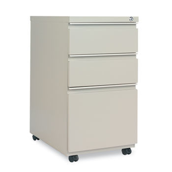 Three-Drawer Metal Pedestal File With Full-Length Pull, 14-7/8w x 23 1/8d, Putty