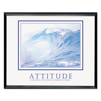 Attitude/Waves"" Framed Motivational Print, 30 x 24