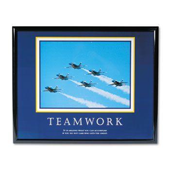 ""Teamwork"" (Jets) Framed Motivational Print, 30 x 24