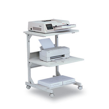 Dual Laser Printer Stand, 3-Shelf, 24w x 24d x 33h, Gray