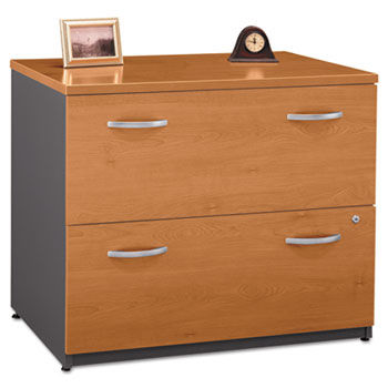 Series C Two-Drawer Lateral File (Assembled), Natural Cherry/Graphite Gray