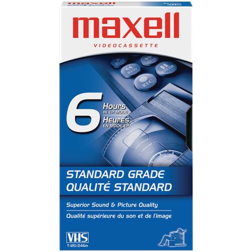 MAXELL 214016 Standard-Quality VHS Video Tapes (6 hours; Single)