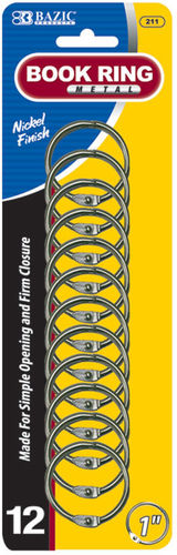 BAZIC 1"" Metal Book Rings (12/Pack) Case Pack 144