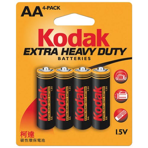 KODAK KEHDAA4 Extra Heavy-Duty Batteries (AA; 4 pk)