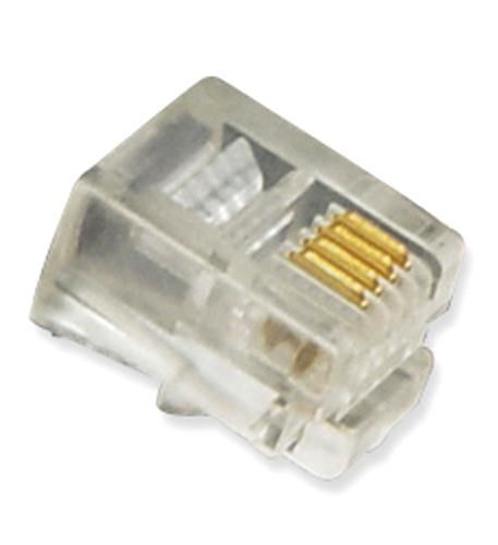 Mod HANDSET Plugs Flat 4P4C 100PK