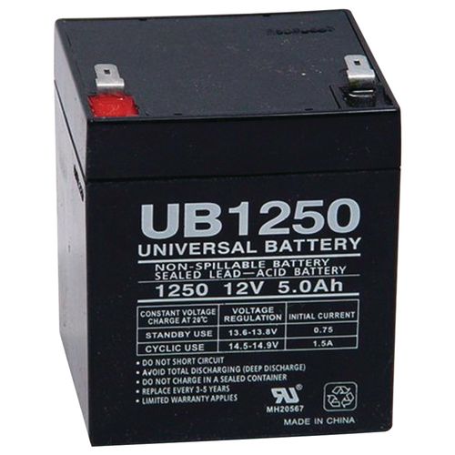 UPG 85983/D5741 Sealed Lead Acid Batteries (12V; 5Ah; .187 Tab Terminals; UB1250)