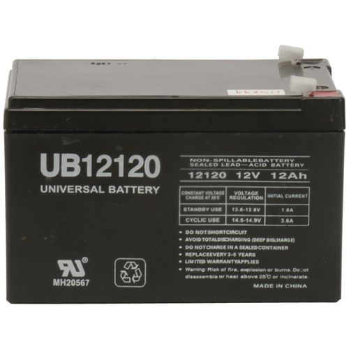 UPG 85977/D5744 Sealed Lead Acid Batteries (12V; 12Ah; .187 Tab Terminals; UB12120)