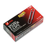 Smooth Finish Premium Paper Clips, Wire, Jumbo, Silver, 100/Box, 10 Boxes/Pack