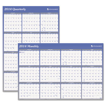 Vertical/Horizontal Erasable Wall Planner, 48"" x 32"", 2014