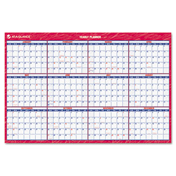 Recycled Vertical/Horizontal Erasable Wall Planner, 24"" x 36"", 2014