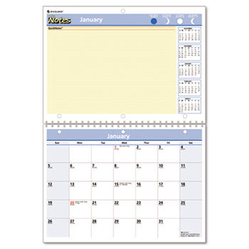 QuickNotes Recycled Desk/Wall Calendar, 11""x 8"", 2014