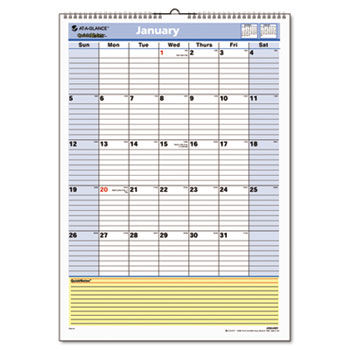 QuickNotes Recycled Wall Calendar, 12"" x 17"", 2014