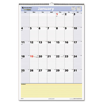 QuickNotes Recycled Wall Calendar, 15 1/2"" x 22 3/4"", 2014-2015