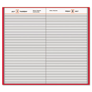 Standard Diary Recycled Daily Diary, Red, 7 11/16"" x 12 1/8""