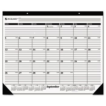 Recycled 16-Month Academic Desk Pad Calendar, 22"" x 17"", 2013-2014