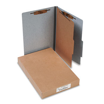 Presstex 20-Point Classification Folders, Legal, Four-Section, Gray, 10/Box