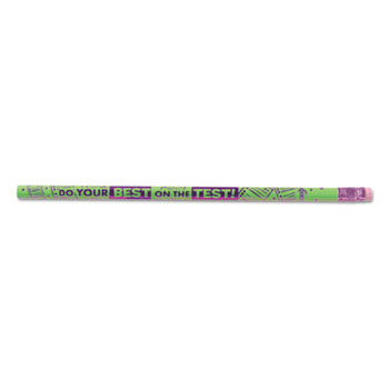 Decorated Wood Pencil, Do Best On Test, HB #2, Green, Dozen