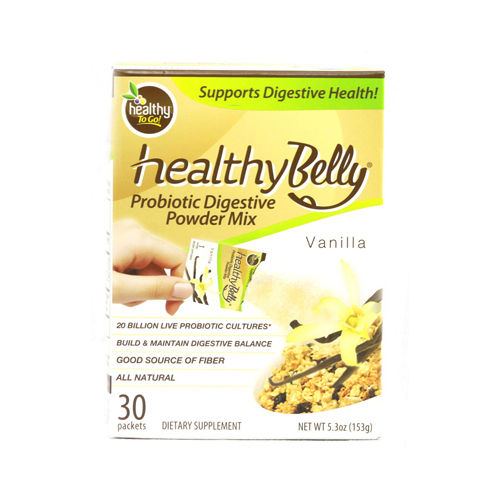 To Go Brands Healthy Belly Probiotic Digestive Powder Mix Vanilla - 30