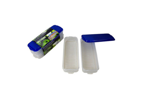 Rectangular plastic storage container, pack of 2