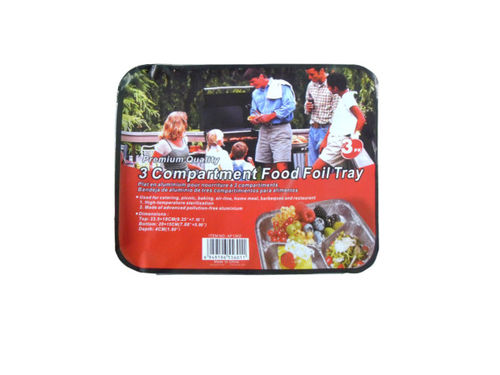 3-compartment foil tray, 3 pack