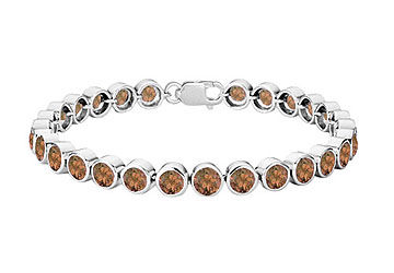 Smoky Topaz Bezel-Set Tennis Bracelet  .925 Sterling Silver  15.00 CT TGW